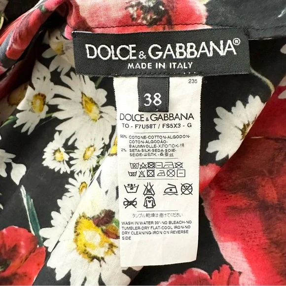 Dolce & Gabbana Daisy and Poppy Print Top